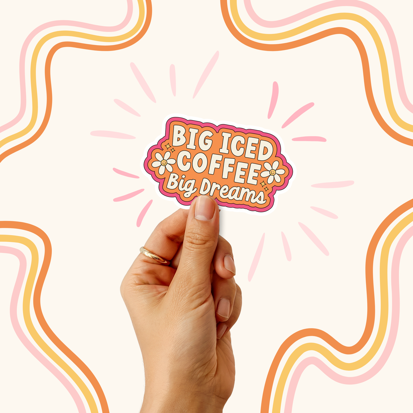 Big Iced Coffee Big Dreams Sticker