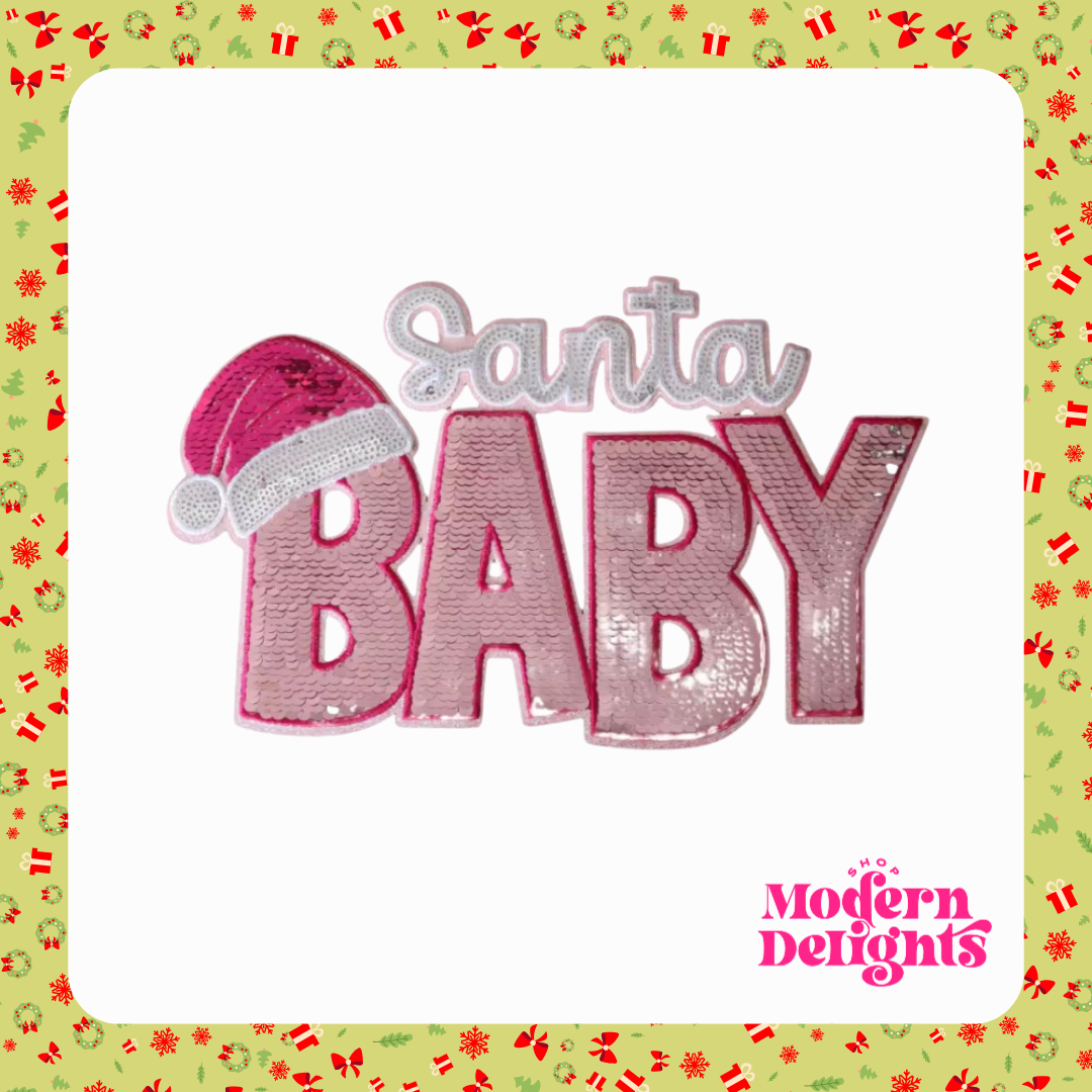 Santa Baby Chenille Sequin Patch
